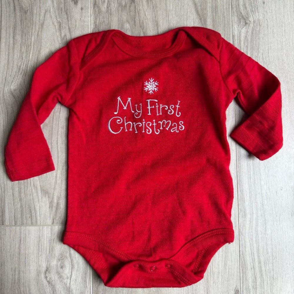 My First Christmas Onesie Kidgets Embroidered